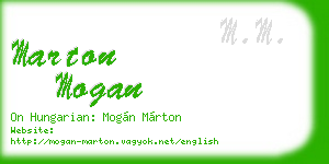 marton mogan business card