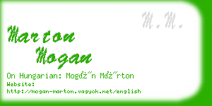 marton mogan business card